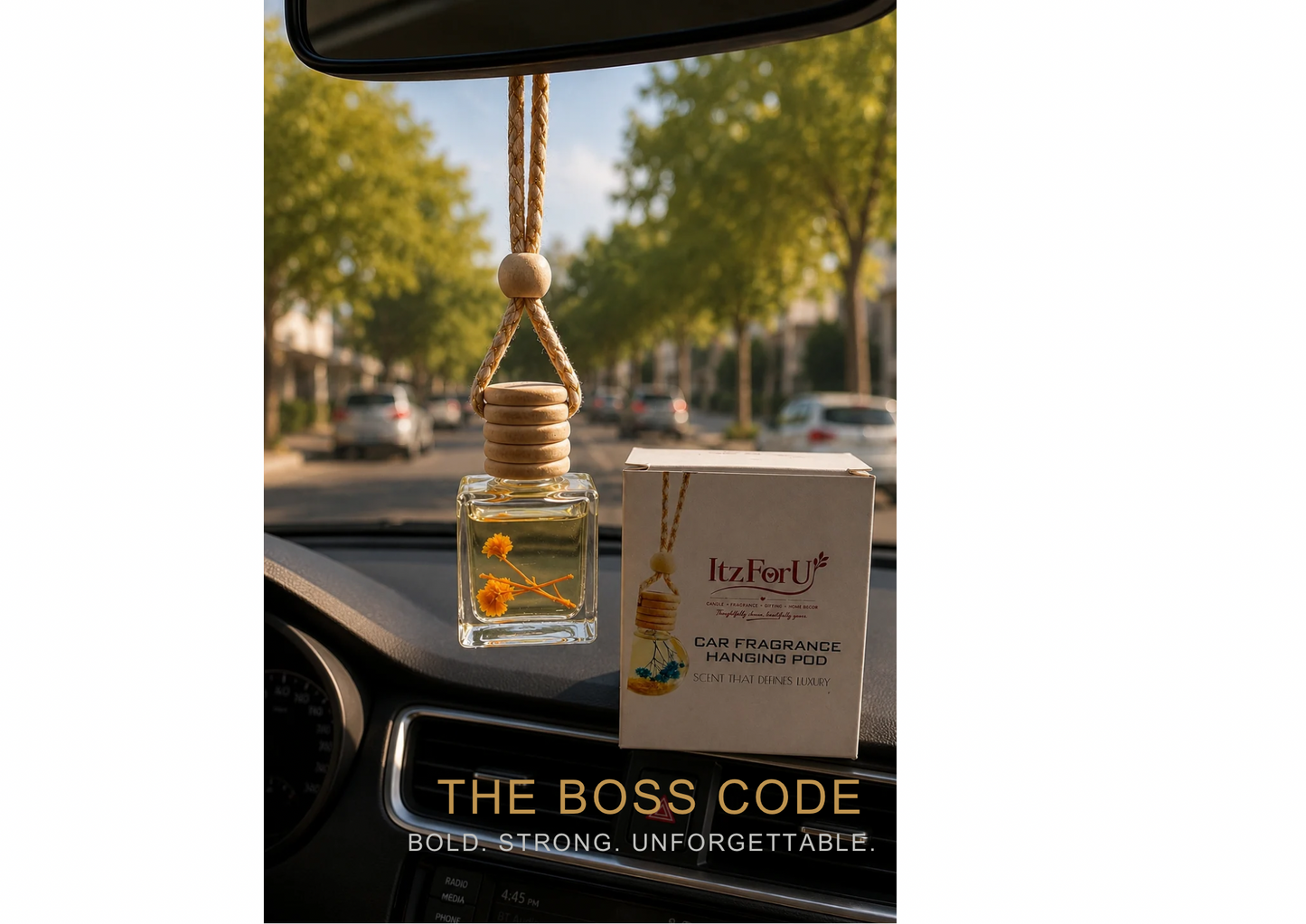The Boss Code | Luxury Car Fragrance Hanging pod with Natural Oils | Premium Car Accessory (10 ml)