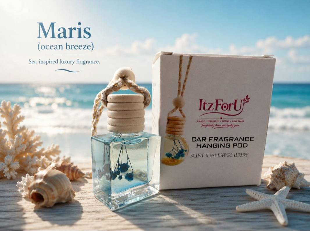 Maris Ocean Breeze | Luxury Car Fragrance Hanging pod with Natural Oils | Premium Car Accessory (10 ml)