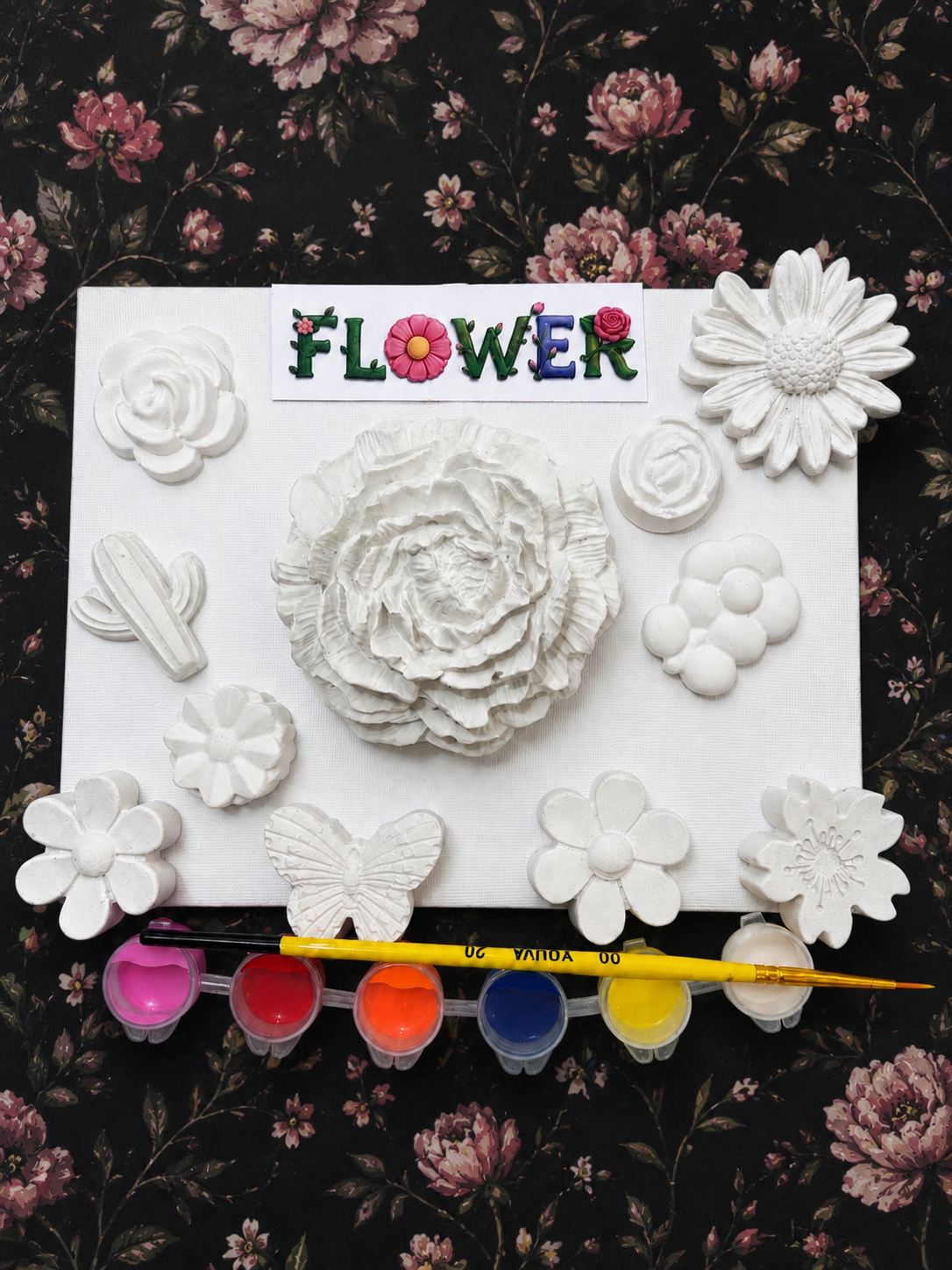 DIY Flower colour kit with canvas