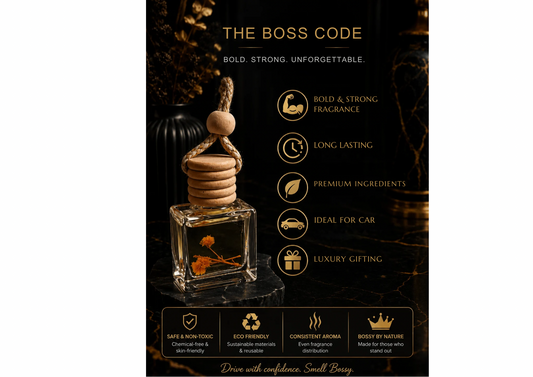 The Boss Code | Luxury Car Fragrance Hanging pod with Natural Oils | Premium Car Accessory (10 ml)
