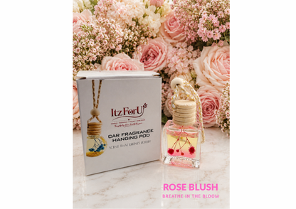 Rose Blush  | Luxury Car Fragrance Hanging pod with Natural Oils | Premium Car Accessory (10 ml)