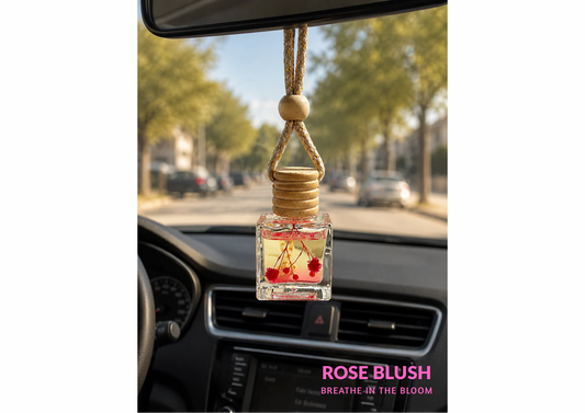 Rose Blush | Luxury Car Fragrance Hanging pod with Natural Oils | Premium Car Accessory (10 ml)