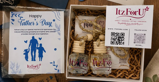 Father’s Day Special with Card-| Royal Noir and Oudh Wood | Hanging Car Fragrance | Gift packing included