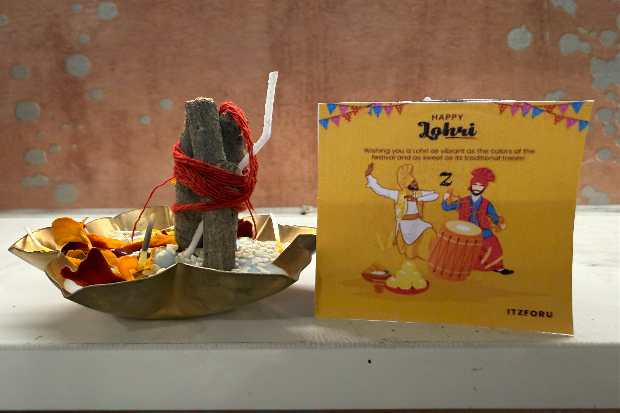 Lohri Theme Metal Urli Candle