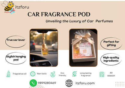 Hanging Car Fragrance. Square Shaped Glass Bottle.